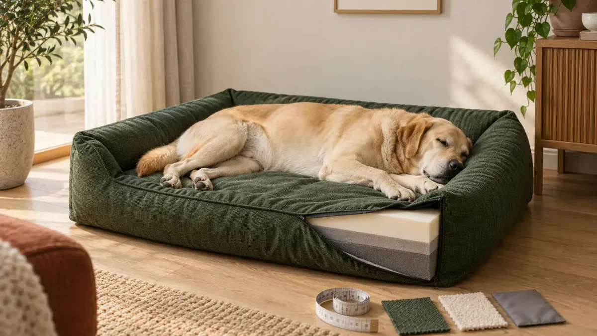 Hund entspannt in seinem Körbchen