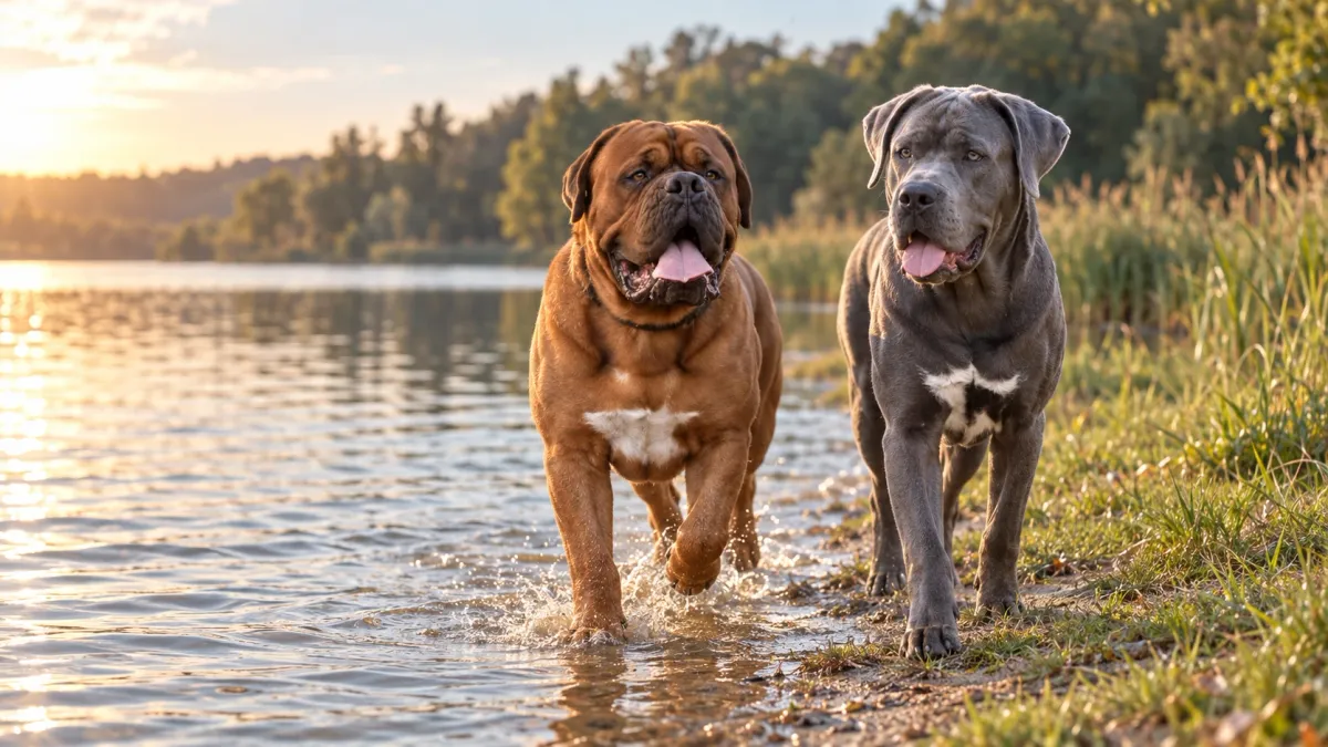 Großer Hund beim gelenkschonenden Spaziergang