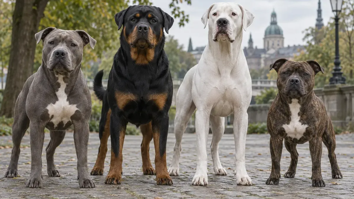 Hund an der Leine im öffentlichen Raum