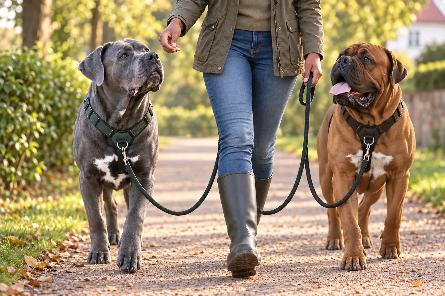Hund läuft an lockerer Leine spazieren